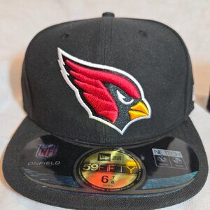 NWT Black Arizona Cardinals NFL New Era 59FIFTY Fitted Hat Cap  6-7/8  7   7-1/2